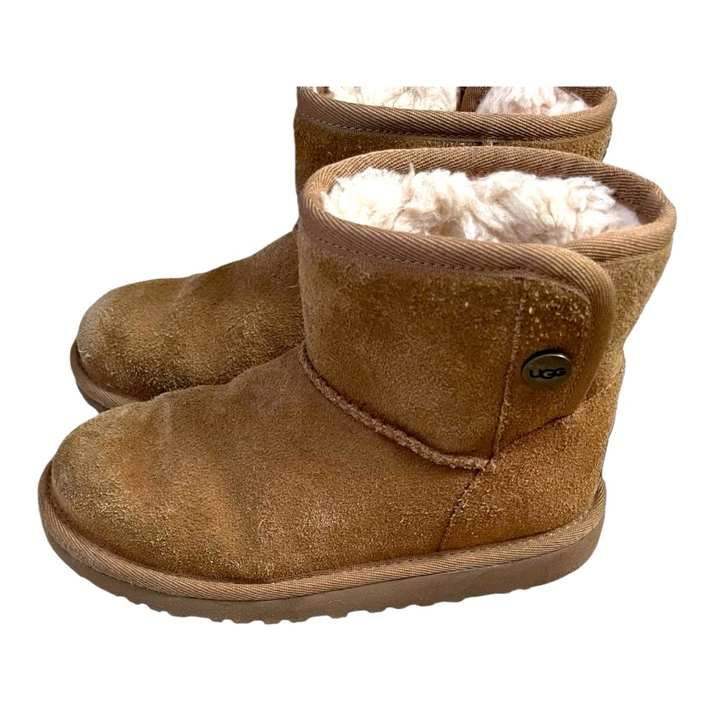 UGG Jona Boots Kids Size‎ 13 | Cognac Leather Wool Lined